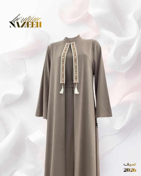 عباية قطعتين انيقة مع تطريز